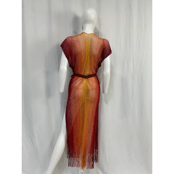 Luli Fama Long Caftan Brown Viscose Dress Size OS - NWT - Picture 3 of 5